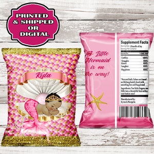 Kundenspezifische Meerjungfrau Baby Chip Taschen: Geburtstags-Gastgeschenke