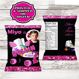 Roller Skate Chip/Snack Bags- Picture- Roller Skate party favor bags-Custom chip bags-Skate Birthday Party-Roller Skate party