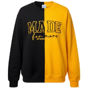 Made for More Two-Tone Sweatshirt-Gildan Heavy Blend Crewneck-Inspirational Unisex Cozy Pullover-Sweaters-Made To Order