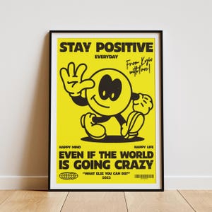 Stay Positive: Classic Traditional Tattoo Design Print, Poster Gift