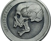 Hobo Nickel Coin 1976 5 Apaxmai Skull Original Hand Engraved by Eugene Repnikov