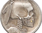 Hobo Nickels Coin 1936 Buffalo Gold Inlay Genuine Hand Carved Gediminas Palsis
