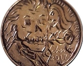 Hobo Nickel Coin 2017 Liberty Zombie Original Hand Engraved by Pines Chuck