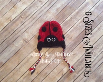 Lady Bug Hat - 6 sizes available, READY TO SHIP; ladybug, red, black, insect, bug, Japanese beetle, cute, animal, HBKHats