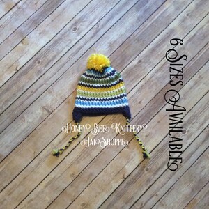 Preppy Stripe Hat in Yellow - 6 sizes available, READY TO SHIP; yellow, navy, blue, green, olive green, snowboard, ski, HBKHats
