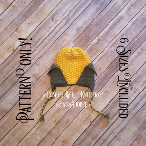 Ear of Corn Hat PATTERN ONLY - 6 sizes included; corn on cob, vegetable, cornhusk, sports, ffa, loom knit, crochet