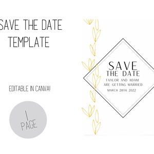 Save the Date - Beautiful Gold Leaves - Modern Template