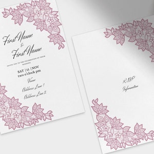 Hochzeitseinladungsvorlage - Spitze und Pink