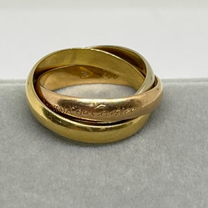 750 Gold Authentic Les Must de Cartier Trinity Ring size 5.25