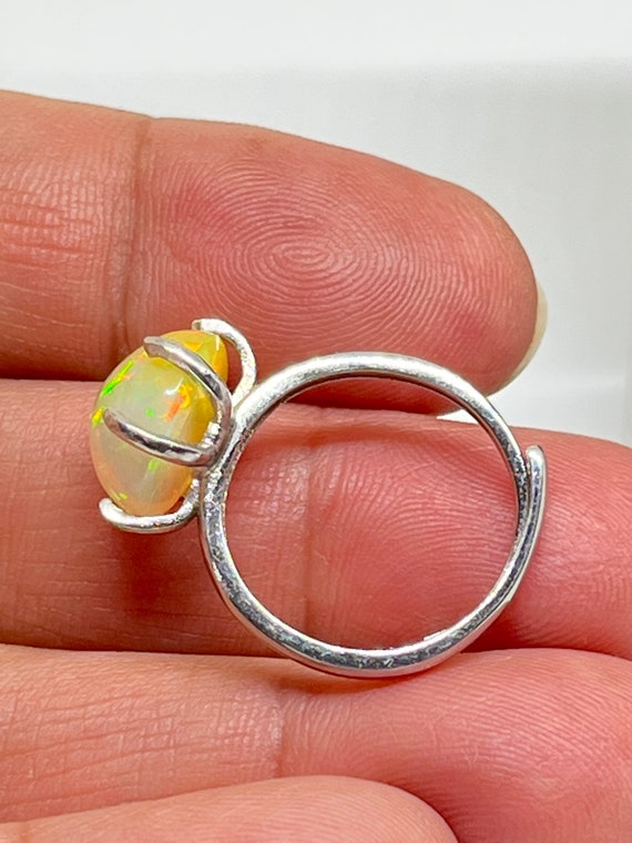 Genuine Ethiopian Opal Open Ring size 7_7.5 - image 7