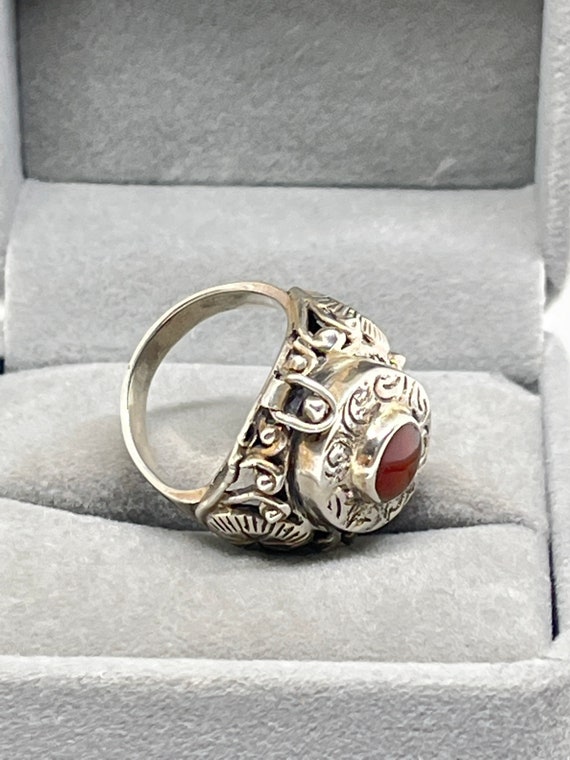 Vintage sterling silver 925 poison ring - image 5