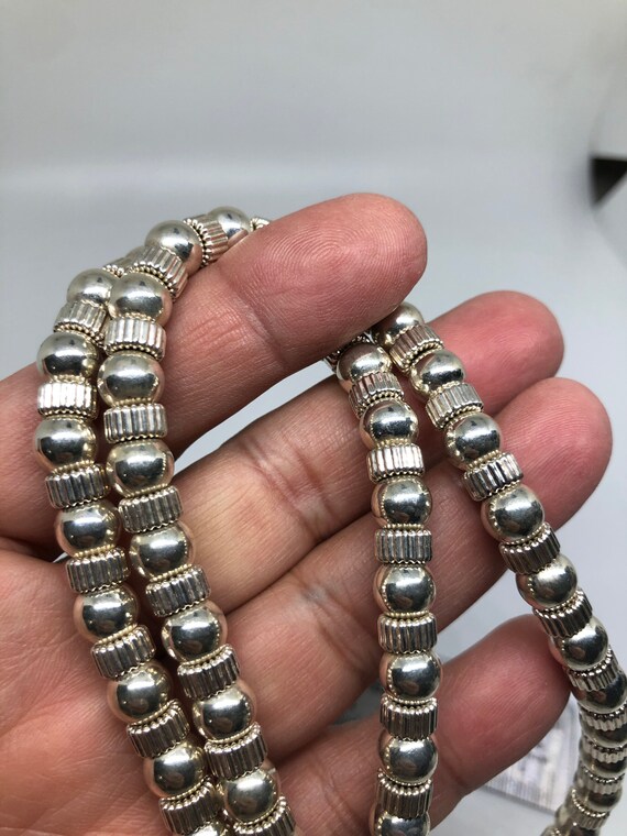 Heavy beaded sterling silver 23” chain, necklace,… - image 5