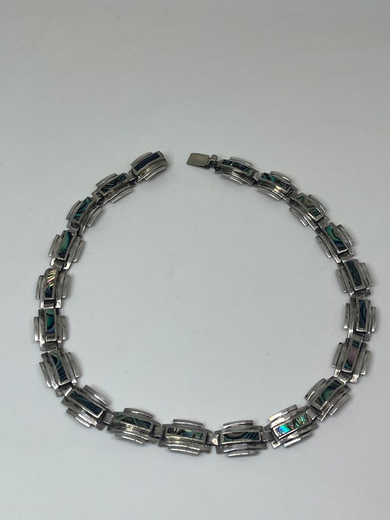 Vintage Abalone Mexico Inlay Necklace 39 grams