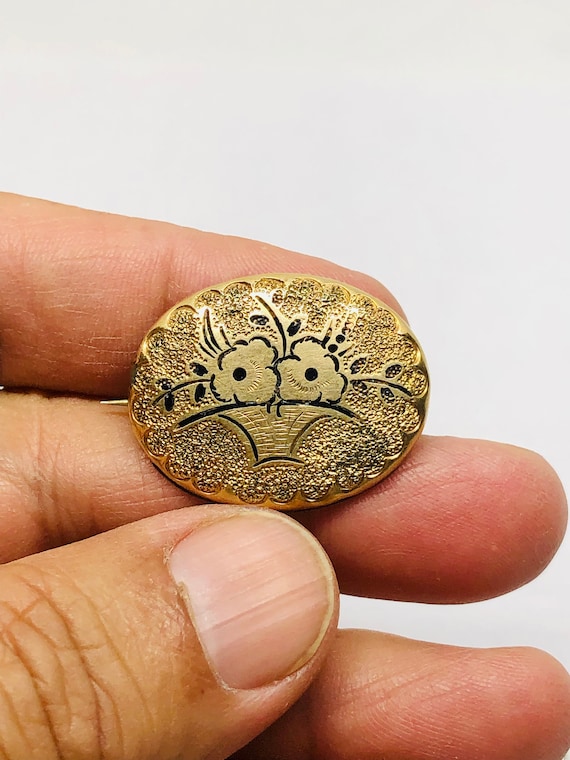 Antique Hand chiseled pin, pendant, early 1900s