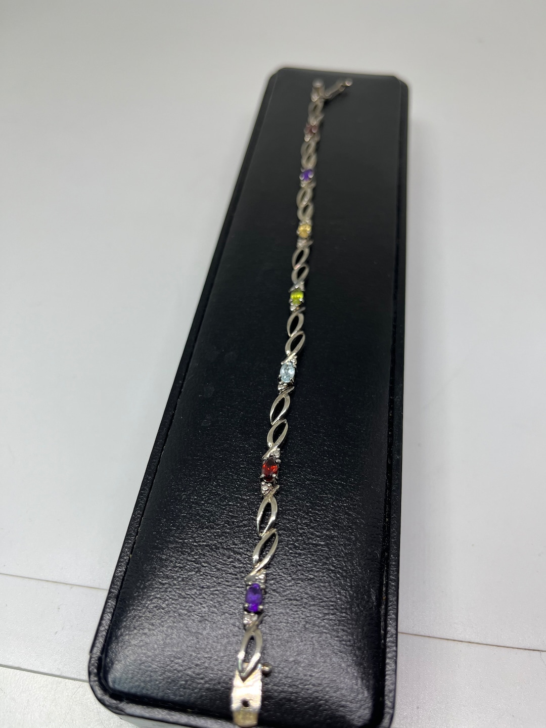 Fas Silver Vintage Fas Sterling Silver Gemstone Bracelet - Etsy