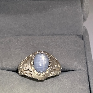 Genuine untreadeat Star Sapphire Gemstone handcrafted men’s ring