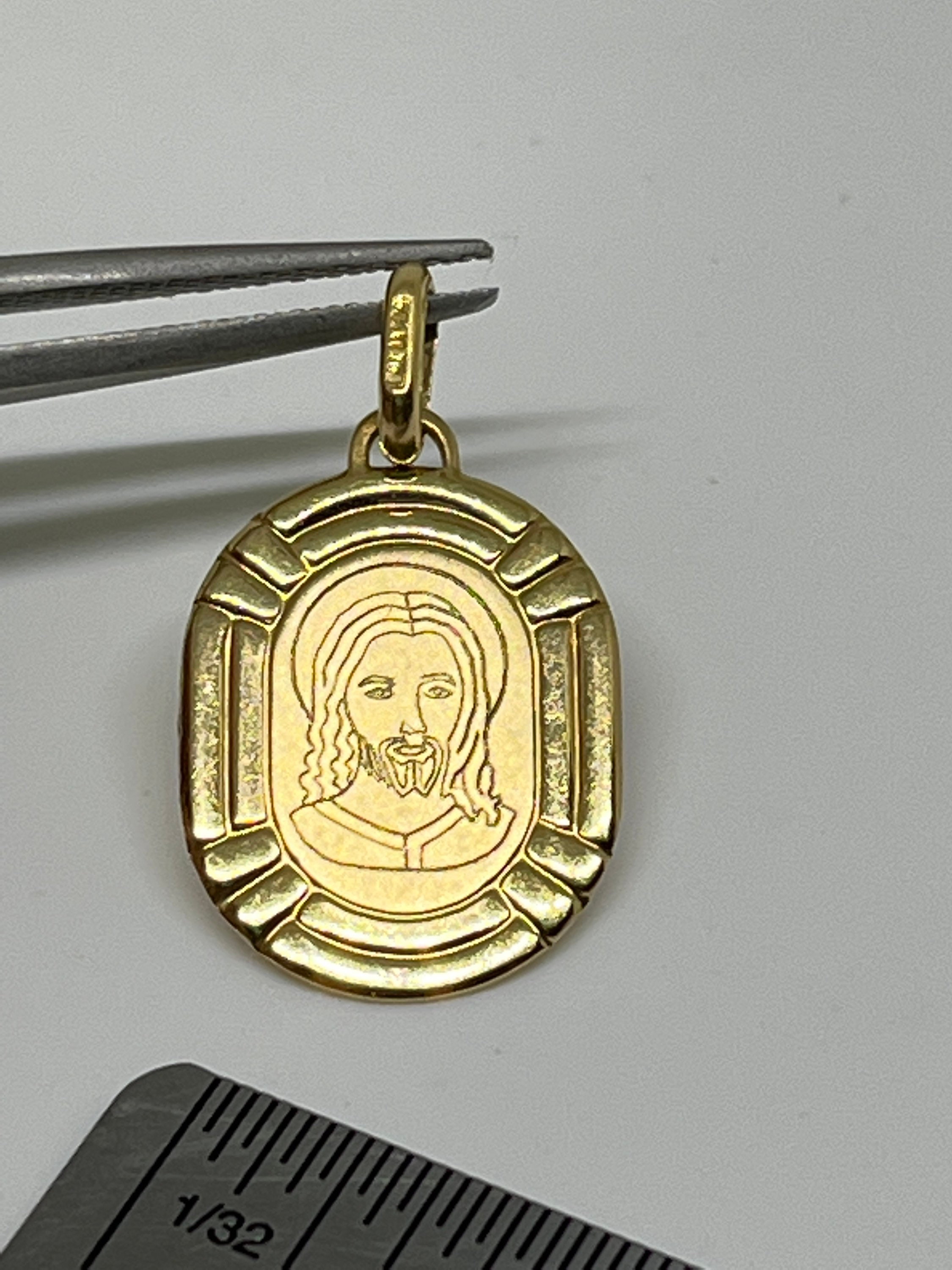 Antique Italy Marked 504 VI 750 Solid 18k Yellow Gold Jesus