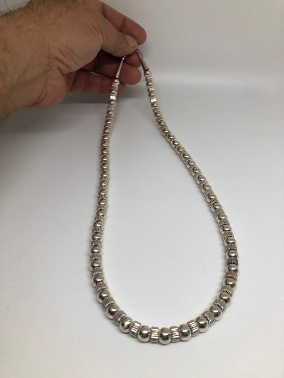 Heavy beaded sterling silver 23” chain, necklace,… - image 2