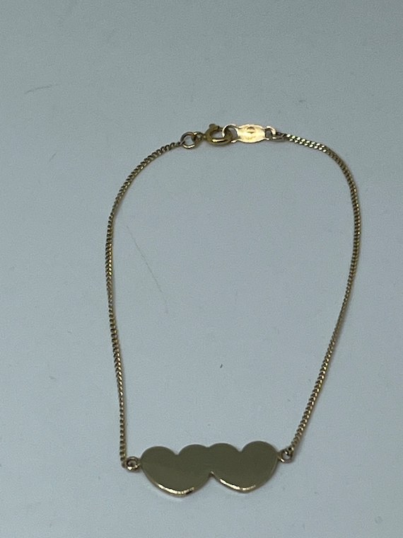 Beautiful vintage 14k solid gold love Hearts brace