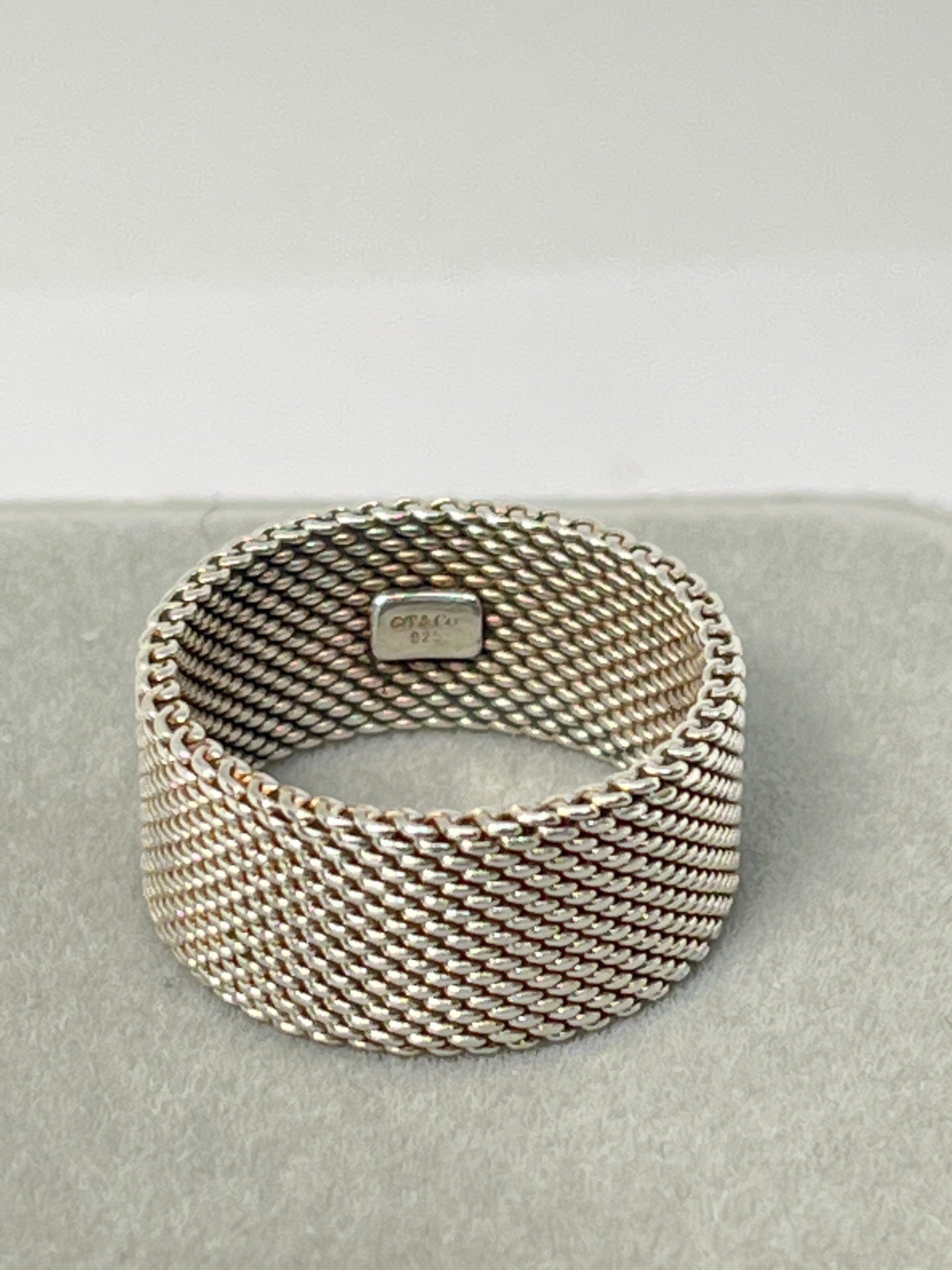 Tiffanys and Co Mesh Ring Etsy Australia