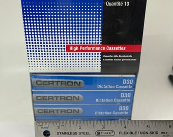 D30 minutes Certron blank audio cassettes, pack of 10