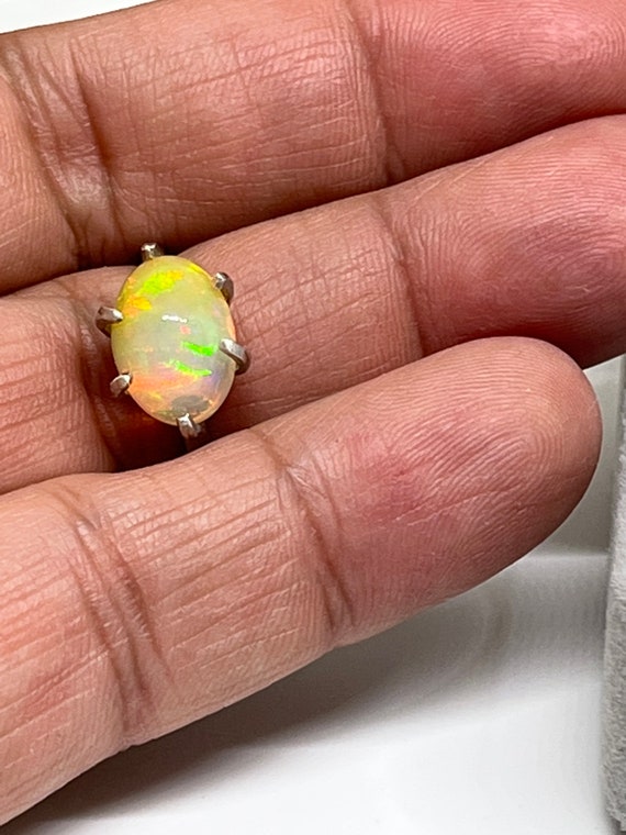 Genuine Ethiopian Opal Open Ring size 7_7.5 - image 5