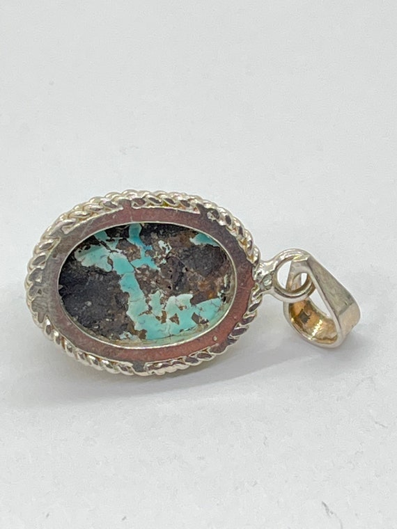 Sterling silver natural turquoise pendant - image 3