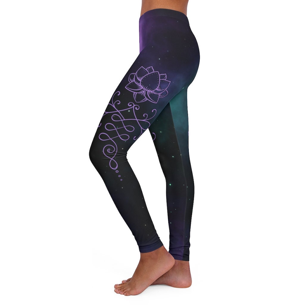 Nebula Lotus Unalome Women's Spandex Leggings Celestial | Etsy