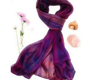 Quintessential ladies 100% Pure Silk luxury Scarf In Berry Silver 33x170cm Quintessential ladies 100% Pure Silk luxury Scarf In Berry Silver 33x170cm