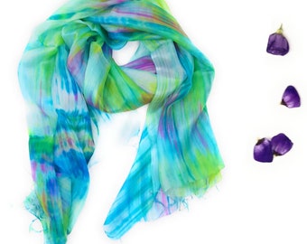 100% Silk Multi Coloured Pastel Silk Scarf