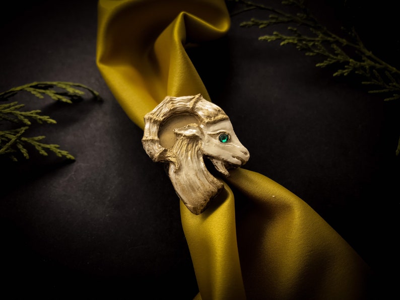 Ring \u201cMountain goat\u201d handcrafted of polyurethane