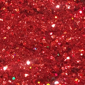 Mixed red holographic nail art glitter - "Ruby slippers" 5g