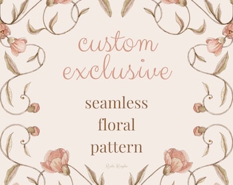 exclusive licence for custom seamless pattern, watercolour floral repeating file for fabric, custom wallpaper, stationery design