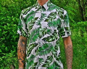 Men shirt,Men button down shirt,Men Fashion,Cotton Summer Shirt,Short Sleeve Shirt,Hawaiian Shirt,Tattoo Shirt,For him,Urban shirt,Casual