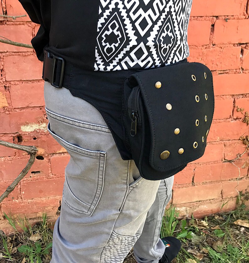 Travel Belt Festival utility belt Hip Bag Steampunk Belt bag Unisex Ri\u00f1onera pernera Cotton belt bag leg holster Biker Bag