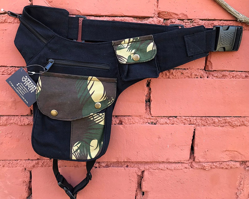 Travel Belt Festival utility belt Hip Bag Steampunk Belt bag Unisex Ri\u00f1onera pernera Cotton belt bag leg holster Biker Bag