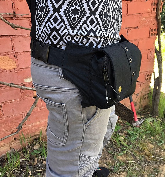 Travel Belt Festival utility belt Hip Bag Steampunk Belt bag Unisex Ri\u00f1onera pernera Cotton belt bag leg holster Biker Bag