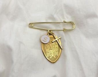 Saint Michael Baby Brooch Pin: Catholic Christening Gift