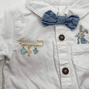 Gepersonaliseerde baby aandenken cadeau Veiligheidsspeldbroche, cadeau voor doop, doop, bevestiging, nieuwe baby Gepersonaliseerde cadeau pasgeboren afbeelding 5