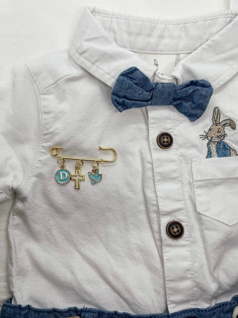 Gepersonaliseerde baby aandenken cadeau Veiligheidsspeldbroche, cadeau voor doop, doop, bevestiging, nieuwe baby Gepersonaliseerde cadeau pasgeboren afbeelding 5