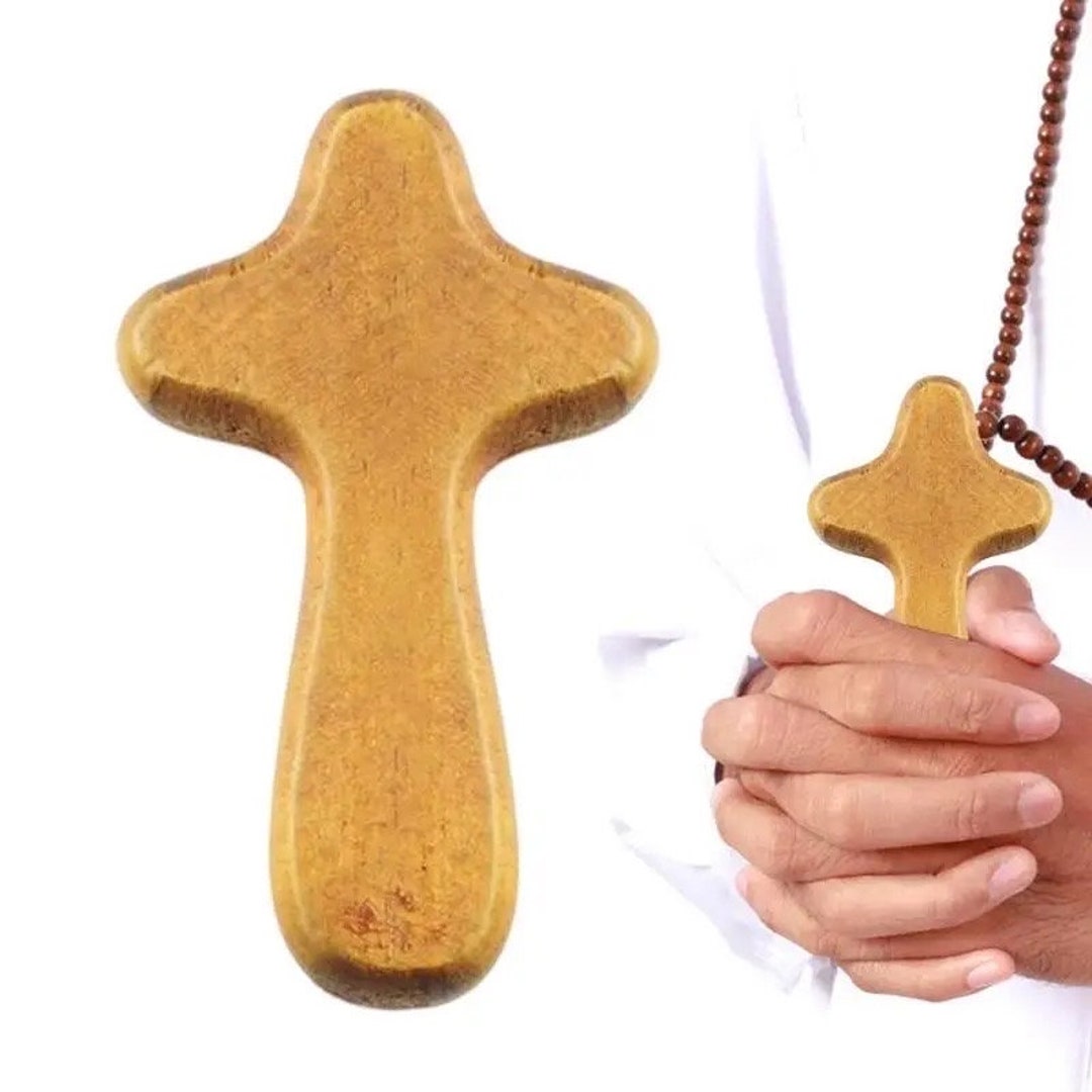 Wooden Holding Cross Prayer Meditation Tool Religious Gift Etsy