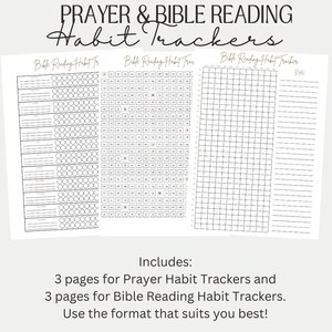 Christian Bible Reading Tracker, Prayer Habit Tracker, Printable ...
