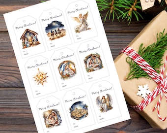 Printable Nativity Gift Tags - Etsy