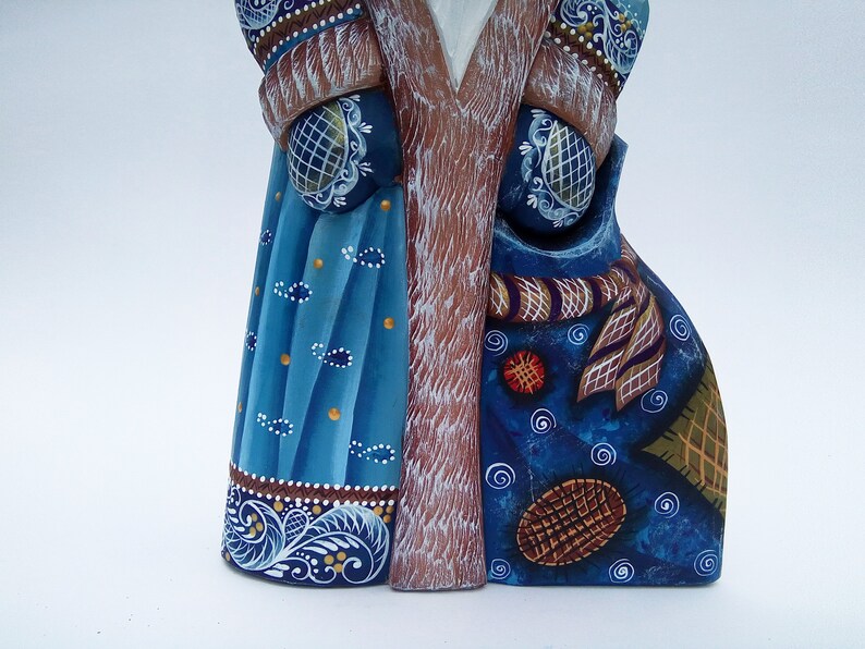 Wooden painted Santa Claus 9.5 inch Russian Ded Moroz russian souvenir Grandfather Frost Christmas gift