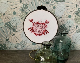 Crab Embroidery With Sequins