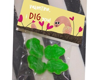 Worm Valentine- DIGITAL DOWNLOAD/PRINTABLE