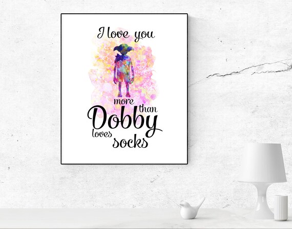 Harry Potter Aquarell Druck Harry Potter Zitate Dobby Druck Etsy