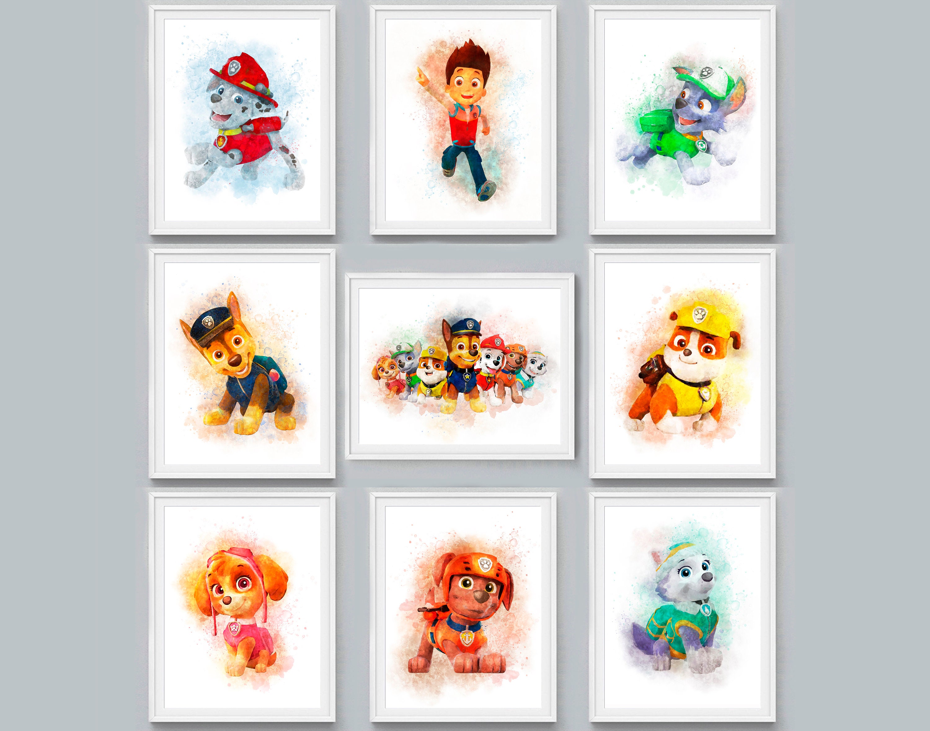 Paw Patrol Print Set Paw Patrol Watercolor Paw Patrol Poster | Etsy