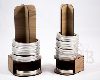 Mason Jar Lid Space Saving Stands / Rack / Holder, Set of regular and wide mouth