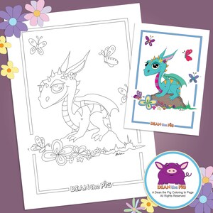 Download Dragon Baby And Mama Printable Coloring Page Etsy